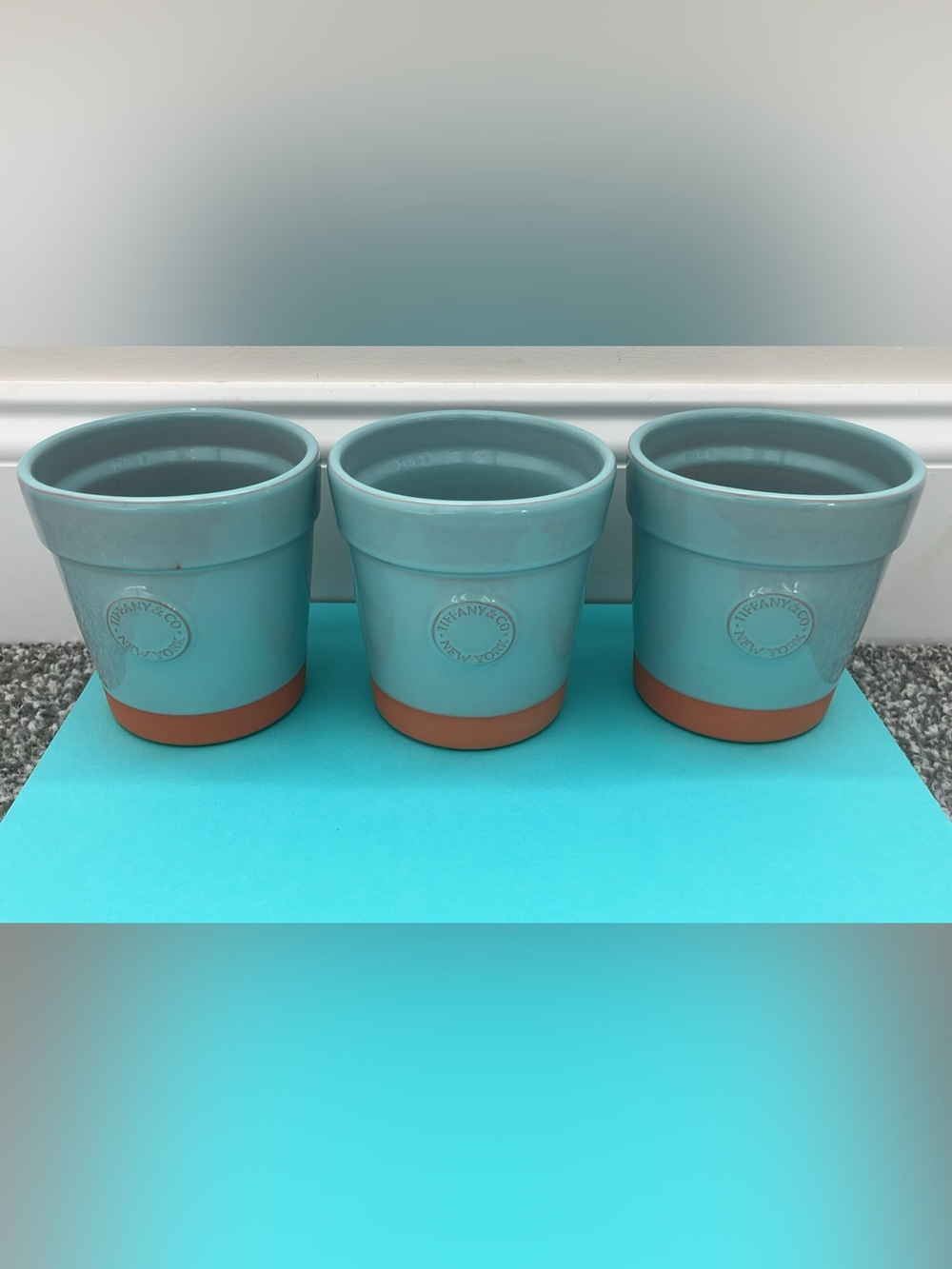 Tiffany & Co. Set of 3 Small Terracotta Pots